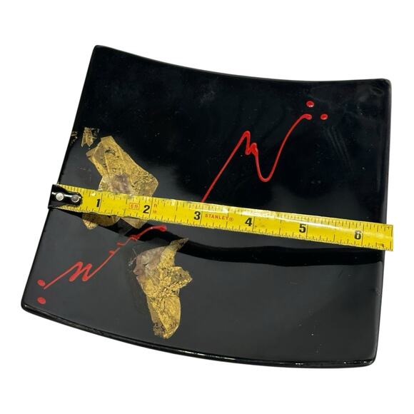 collin fused art glass Trinket tray handcrafted dish signed set of 2 - Picture 6 of 16